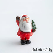 Resin Santa Claus and Snowman Mini Tabletop Christmas Ornaments Bulk Set