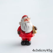 Resin Santa Claus and Snowman Mini Tabletop Christmas Ornaments Bulk Set