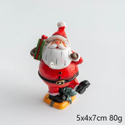 Resin Santa Claus and Snowman Mini Tabletop Christmas Ornaments Bulk Set