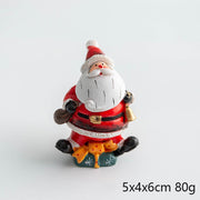 Resin Santa Claus and Snowman Mini Tabletop Christmas Ornaments Bulk Set