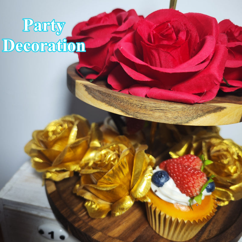 10 Pcs Artificial Silk Rose Stems, 12 Inch, Red, Wholesale Bouquet Flowers
