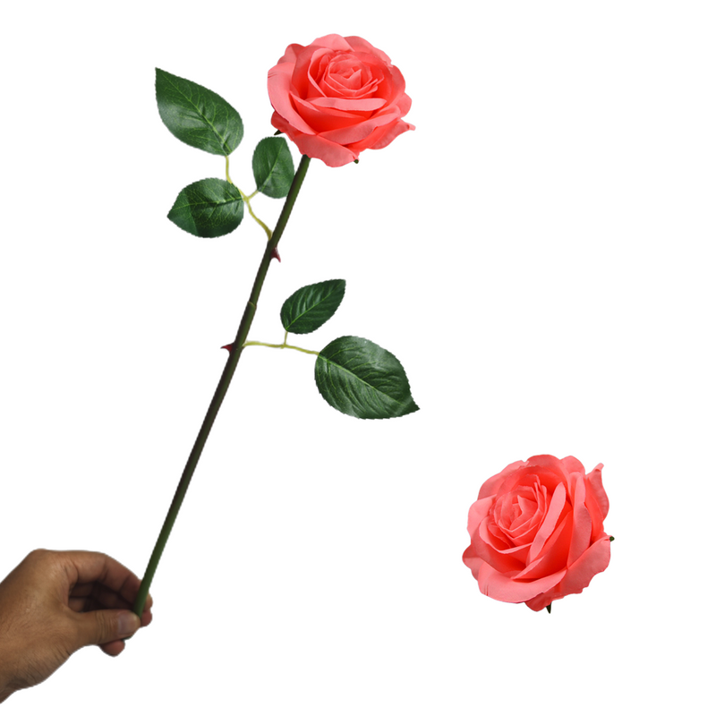 10 Pcs Artificial Silk Rose Stems, 12 Inch, Red, Wholesale Bouquet Flowers