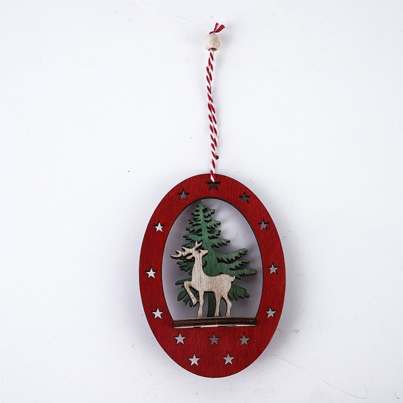 Bulk Hollow Round Elk Pendants Ornaments with Rope Hanging for Christmas Tree Decor, Holiday Party Supplies