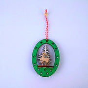 Bulk Hollow Round Elk Pendants Ornaments with Rope Hanging for Christmas Tree Decor, Holiday Party Supplies