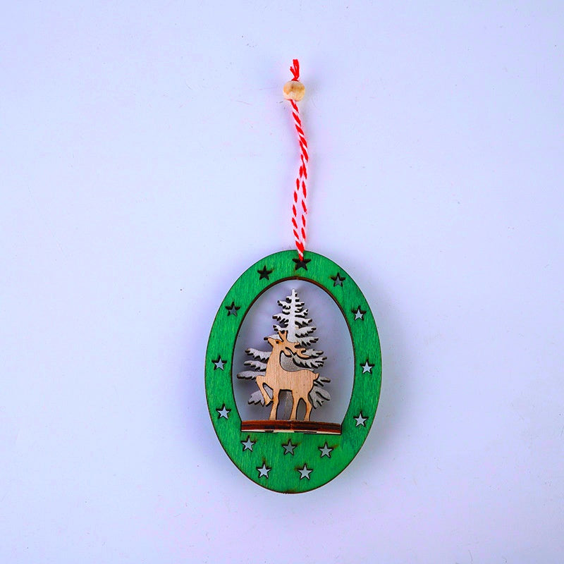 Bulk Hollow Round Elk Pendants Ornaments with Rope Hanging for Christmas Tree Decor, Holiday Party Supplies