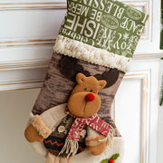 10 Pcs Christmas Stockings Hanging Ornaments with Santa Claus Snowman Elk Designs for Xmas Tree Party Supplies
