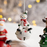 10 Pcs Christmas Hanging Ornaments Set – Santa Claus, Snowman, Elk Pendants with Bells – Holiday Tree Decorations
