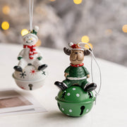 10 Pcs Christmas Hanging Ornaments Set – Santa Claus, Snowman, Elk Pendants with Bells – Holiday Tree Decorations