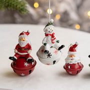 10 Pcs Christmas Hanging Ornaments Set – Santa Claus, Snowman, Elk Pendants with Bells – Holiday Tree Decorations