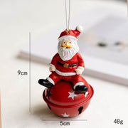 10 Pcs Christmas Hanging Ornaments Set – Santa Claus, Snowman, Elk Pendants with Bells – Holiday Tree Decorations