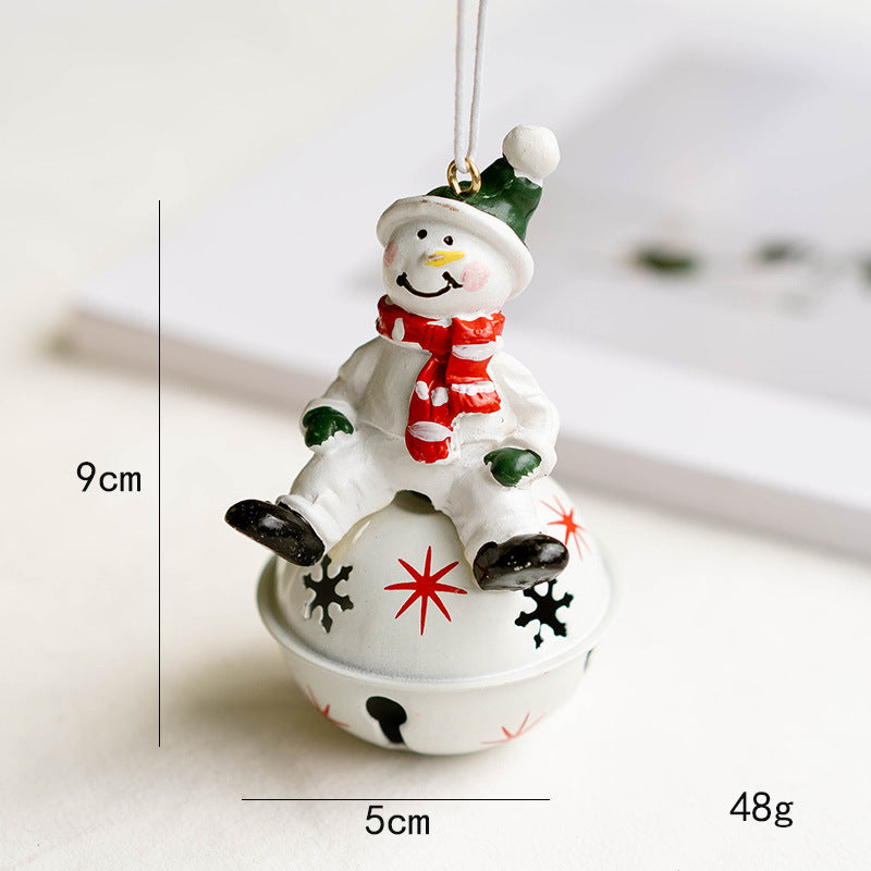 10 Pcs Christmas Hanging Ornaments Set – Santa Claus, Snowman, Elk Pendants with Bells – Holiday Tree Decorations