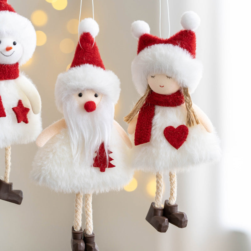 Santa Claus Snowman Elk Plush Pendant Ornaments 3 Pcs Christmas Tree Hanging Decor