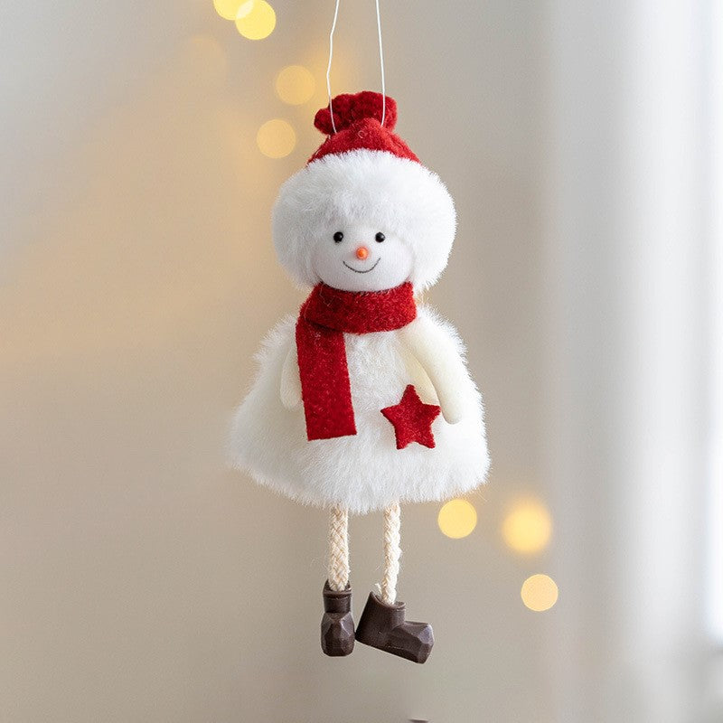 Santa Claus Snowman Elk Plush Pendant Ornaments 3 Pcs Christmas Tree Hanging Decor