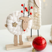 Santa Claus Snowman Elk Wool Felt Tabletop Centerpiece Decorations Christmas Ornaments Bulk Set