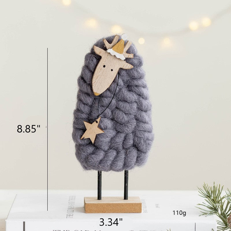 Santa Claus Snowman Elk Wool Felt Tabletop Centerpiece Decorations Christmas Ornaments Bulk Set