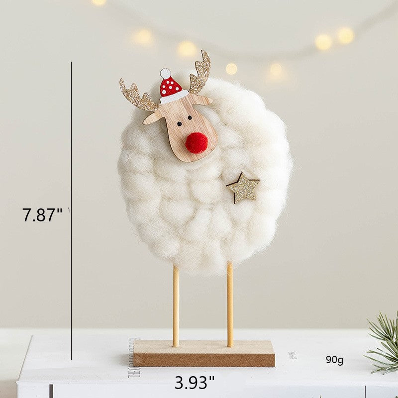 Santa Claus Snowman Elk Wool Felt Tabletop Centerpiece Decorations Christmas Ornaments Bulk Set