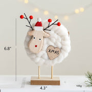 Santa Claus Snowman Elk Wool Felt Tabletop Centerpiece Decorations Christmas Ornaments Bulk Set