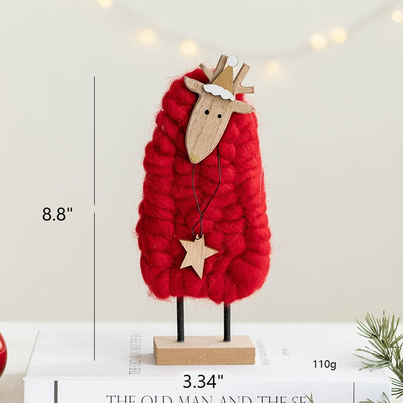 Santa Claus Snowman Elk Wool Felt Tabletop Centerpiece Decorations Christmas Ornaments Bulk Set