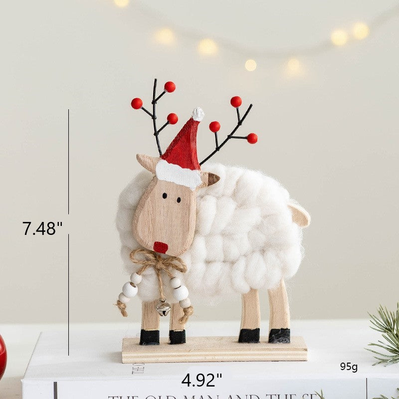 Santa Claus Snowman Elk Wool Felt Tabletop Centerpiece Decorations Christmas Ornaments Bulk Set