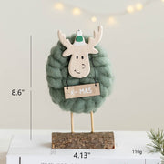 Santa Claus Snowman Elk Wool Felt Tabletop Centerpiece Decorations Christmas Ornaments Bulk Set