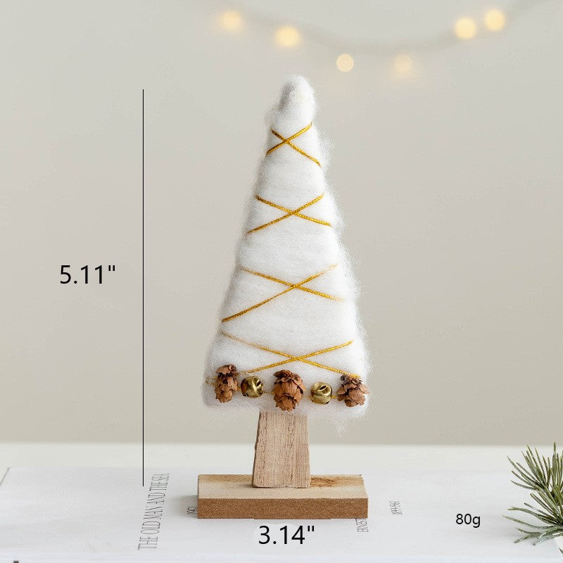 Santa Claus Snowman Elk Wool Felt Tabletop Centerpiece Decorations Christmas Ornaments Bulk Set