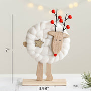 Santa Claus Snowman Elk Wool Felt Tabletop Centerpiece Decorations Christmas Ornaments Bulk Set