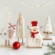 Santa Claus Snowman Elk Wool Felt Tabletop Centerpiece Decorations Christmas Ornaments Bulk Set