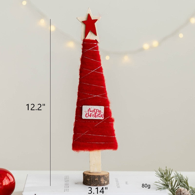 Santa Claus Snowman Elk Wool Felt Tabletop Centerpiece Decorations Christmas Ornaments Bulk Set