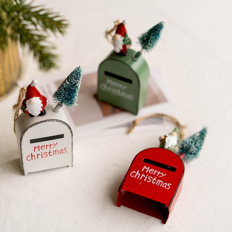 Santa Mailbox Pendant Ornament 10 Pcs Christmas Tree Hanging Decor Holiday Party