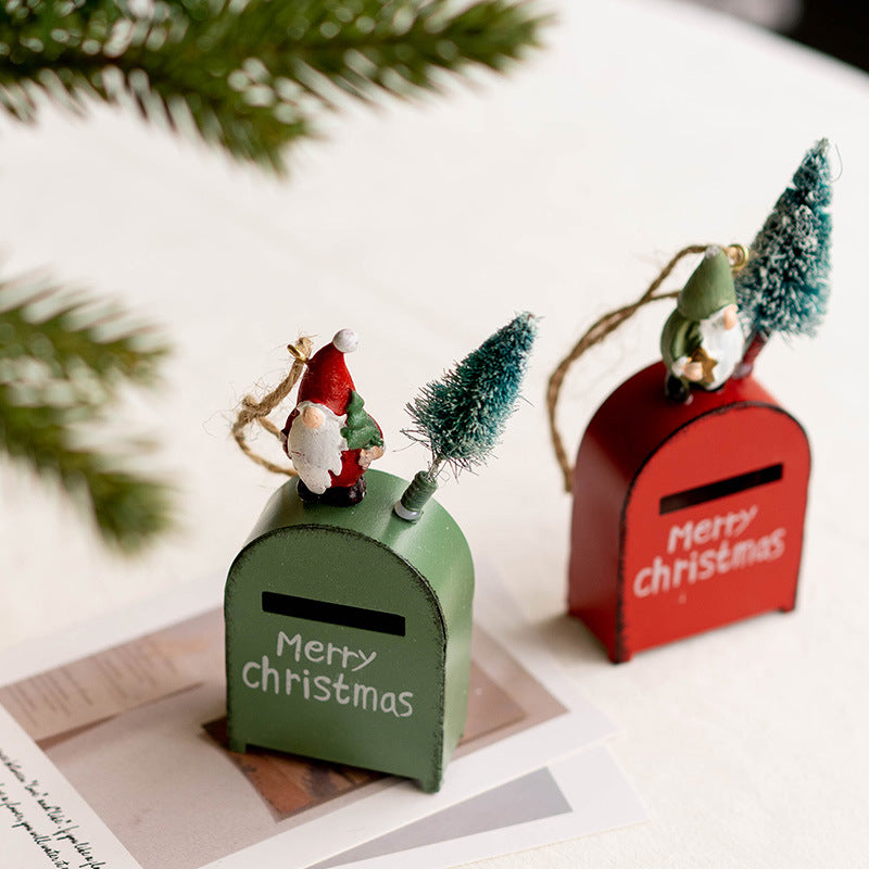 Santa Mailbox Pendant Ornament 10 Pcs Christmas Tree Hanging Decor Holiday Party