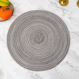 Bulk Set Of 2 Round Woven Placemats Washable Heat Insulation Table Mats Wholesale