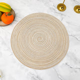 Bulk Set Of 2 Round Woven Placemats Washable Heat Insulation Table Mats Wholesale