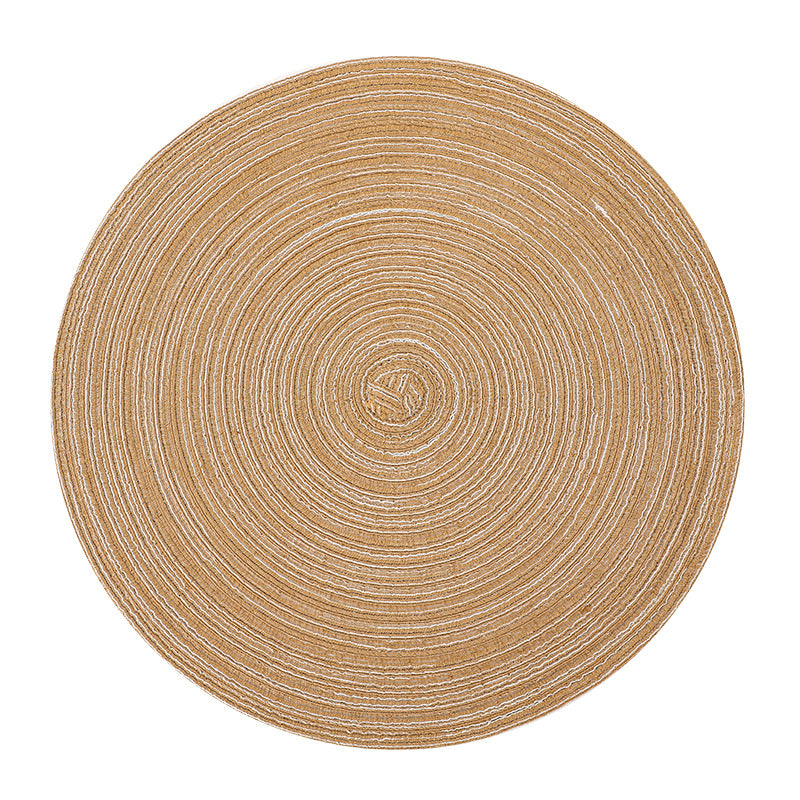 Bulk Set Of 2 Round Woven Placemats Washable Heat Insulation Table Mats Wholesale