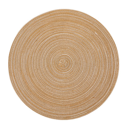 Bulk Set Of 2 Round Woven Placemats Washable Heat Insulation Table Mats Wholesale
