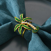 12 Pcs Artificial Coconut Tree Napkin Rings Hawaiian Luau Party Favors Bulk Set