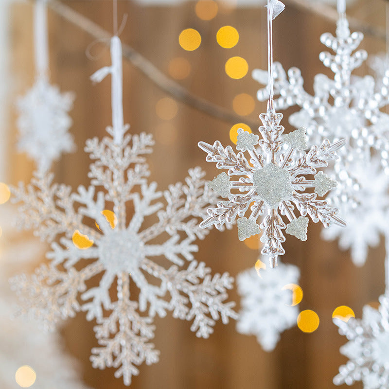 Snowflake Pendant Hanging Ornaments 12 Pcs Bulk Christmas Tree Decorations