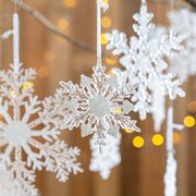 Snowflake Pendant Hanging Ornaments 12 Pcs Bulk Christmas Tree Decorations