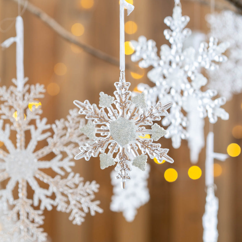 Snowflake Pendant Hanging Ornaments 12 Pcs Bulk Christmas Tree Decorations