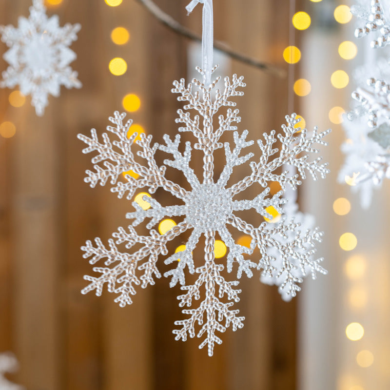 Snowflake Pendant Hanging Ornaments 12 Pcs Bulk Christmas Tree Decorations