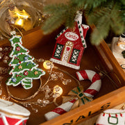 Sparkly Hanging Ornaments with String, Bulk Christmas Tree Decorations, Car and House, Holiday Party Supplies