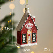 Sparkly Hanging Ornaments with String, Bulk Christmas Tree Decorations, Car and House, Holiday Party Supplies