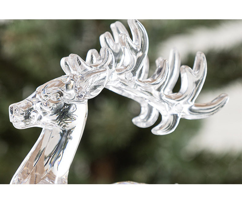 Bulk Transparent Deer and Turtle Christmas Ornaments, Clear Holiday Tabletop Decorations, Party Centerpiece Gifts, Wholesale Set