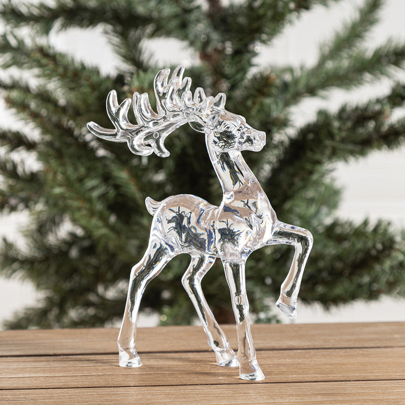 Bulk Transparent Deer and Turtle Christmas Ornaments, Clear Holiday Tabletop Decorations, Party Centerpiece Gifts, Wholesale Set