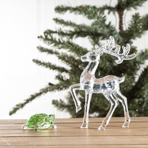 Bulk Transparent Deer and Turtle Christmas Ornaments, Clear Holiday Tabletop Decorations, Party Centerpiece Gifts, Wholesale Set