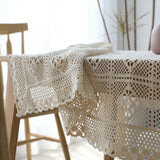 Bulk Boho Handmade Crochet Square Tablecloth for Dinning Tabletop Decor Wholesale