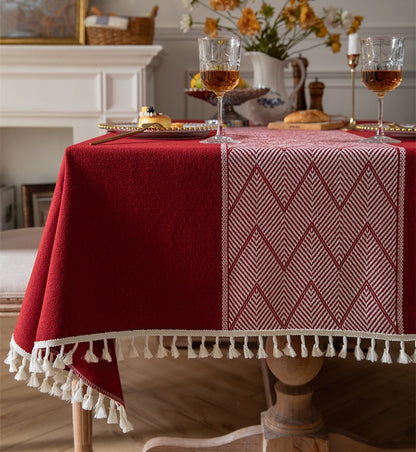 Bulk Vintage Tablecloths Linen Tablecloth with Tassels Wholesale