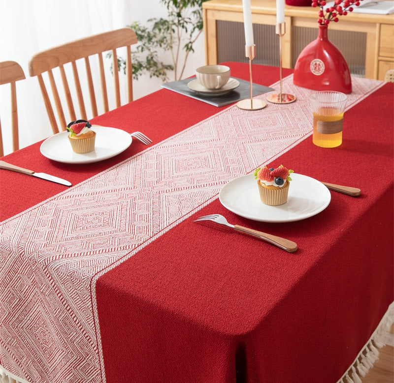 Bulk Vintage Tablecloths Linen Tablecloth with Tassels Wholesale