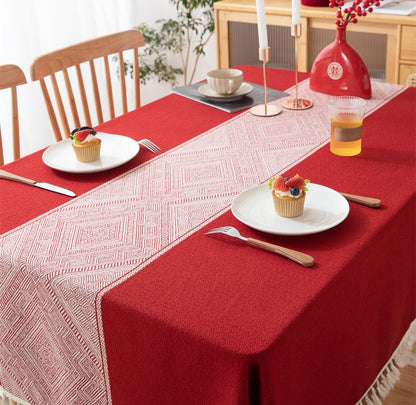 Bulk Vintage Tablecloths Linen Tablecloth with Tassels Wholesale