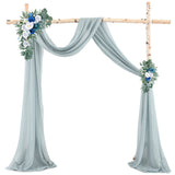 Bulk 19 Ft Wedding Arch Draping Fabric Chiffon Sheer Backdrop Curtains for Arch Ceremony Stage Reception Banquet Party Decoration Wholesale