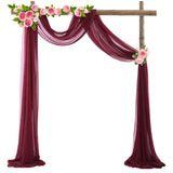 Bulk 19 Ft Wedding Arch Draping Fabric Chiffon Sheer Backdrop Curtains for Arch Ceremony Stage Reception Banquet Party Decoration Wholesale